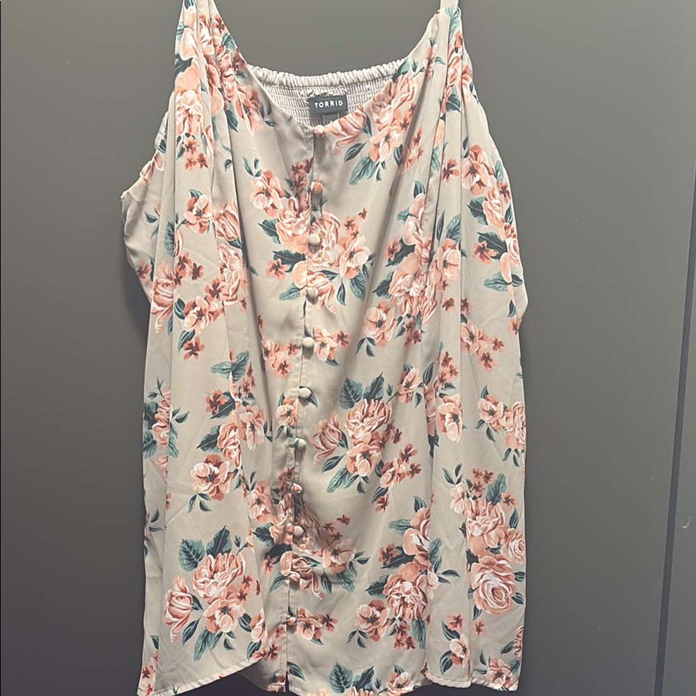 Torrid Cream and Pink Relaxed Camisole size 5 plus